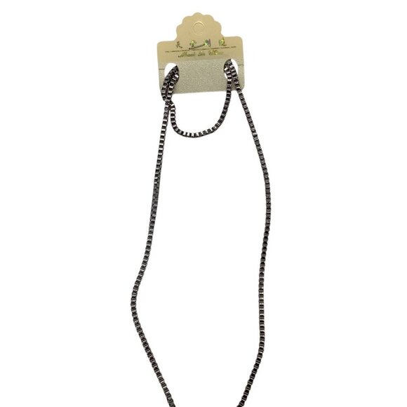 Men’s Rhinestone Cross Pendant Necklace Silver Box Chain - Picture 8 of 16